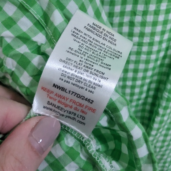 Native Youth Very Oversized Boyfriend Shirt in Bright Gingham / M - Picture 8 of 8